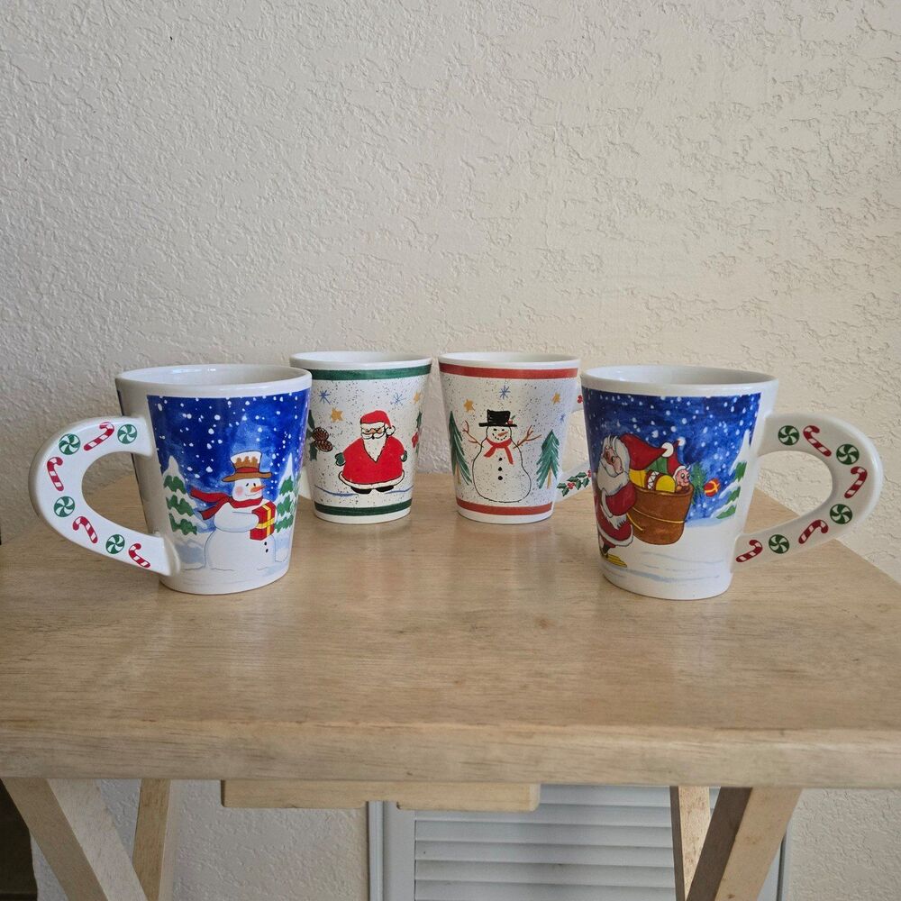 Christmas Coffee Mugs - Set of 4
